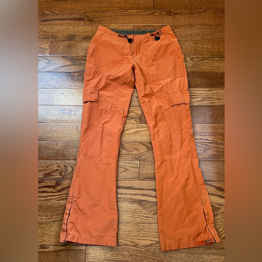 Abercrombie & Fitch Women’s Y2K AF5 Orange Cargo Mid Rise Pants Sz 0